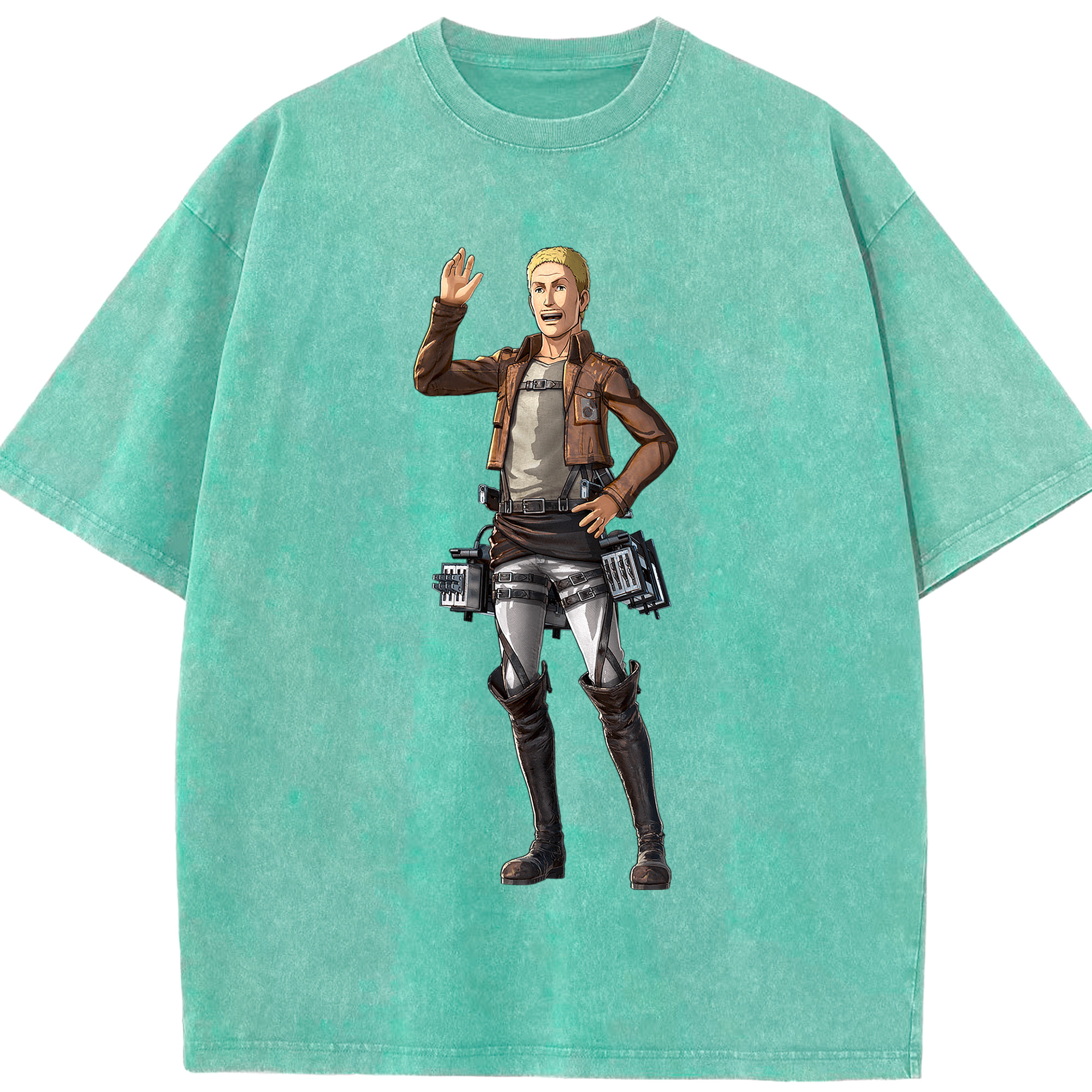 （画像用） 進撃の巨人 ハンネス Attack on Titan Hannes 綿100% ヴィンテージ風 半袖Tシャツ（フロントプリント）